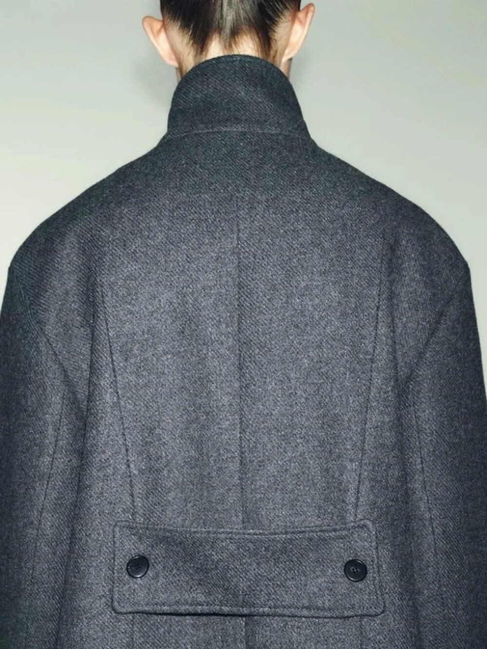 ZARA WOMAN NEW WOOL BLEND SHORT COAT WITH HIGH NECK GRAY SIZE XL 2070/397 NWT - Picture 6 of 11